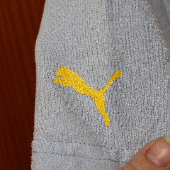 Puma Africa Light Blue Spellout Logo Tshirt Medium - Picture 4 of 8